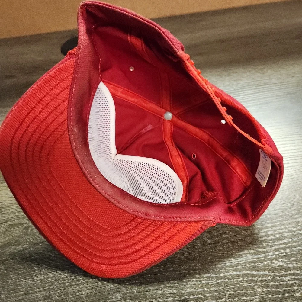 Vintage Peabody Western Snapback Hat Red‎ Park Avenue Rope Trucker Cap USA Made